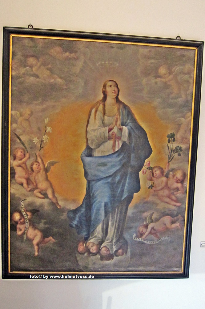 Spanien, Cádiz Museo Catedralicio, Casa de la Contaduría, La Inmaculada Grande - Die Unbefleckte Große, Barockmalerei kastilisch (XVII Jh.), lockt mit seinen satten Farben und reichlich Symbolik der Engelschor mit Loreto.